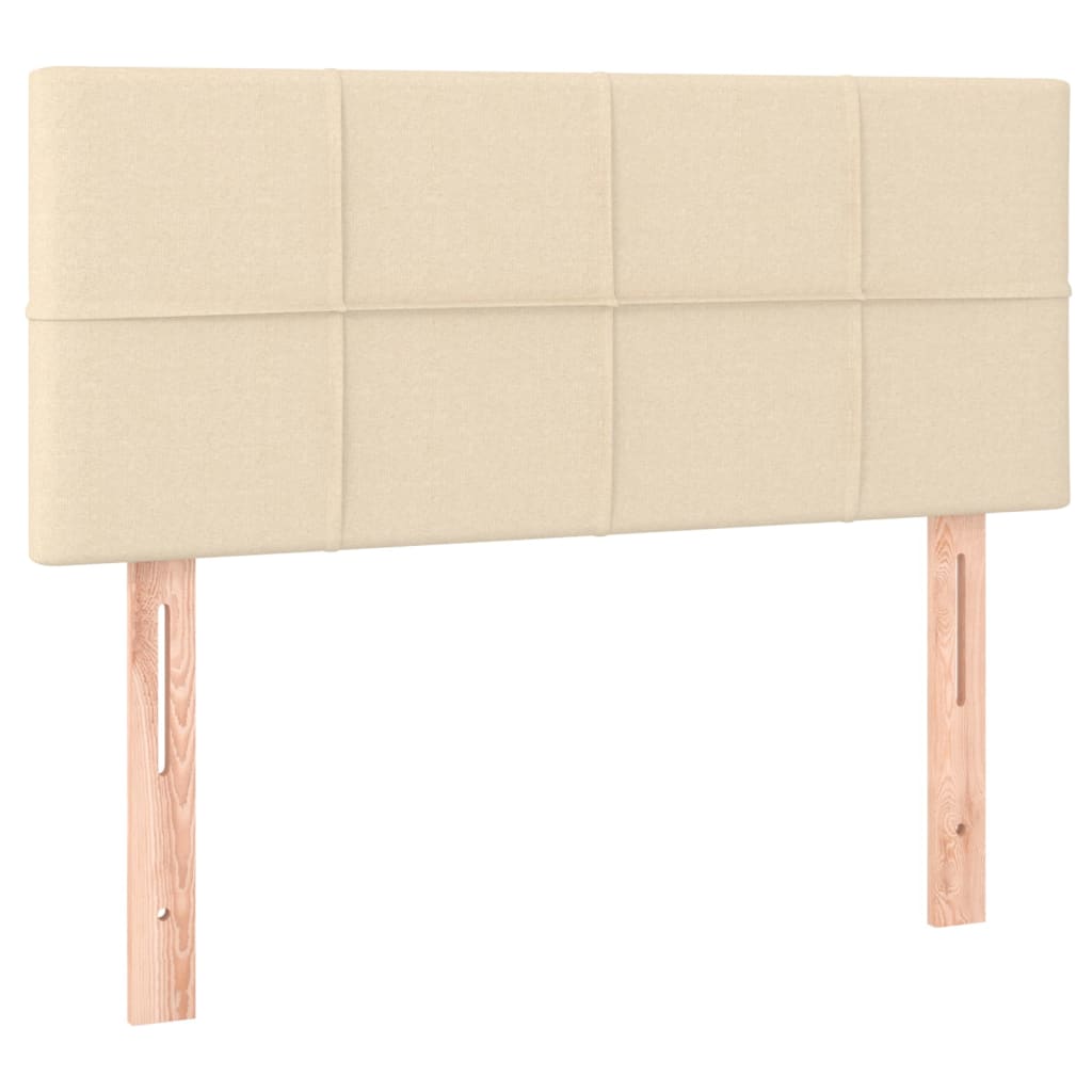 Krevet s oprugama i madracem krem 90 x 200 cm od tkanine