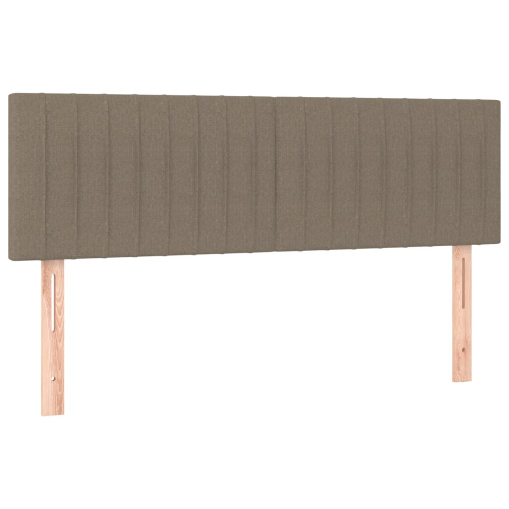Krevet s oprugama i madracem smeđesivi 140 x 190 cm od tkanine
