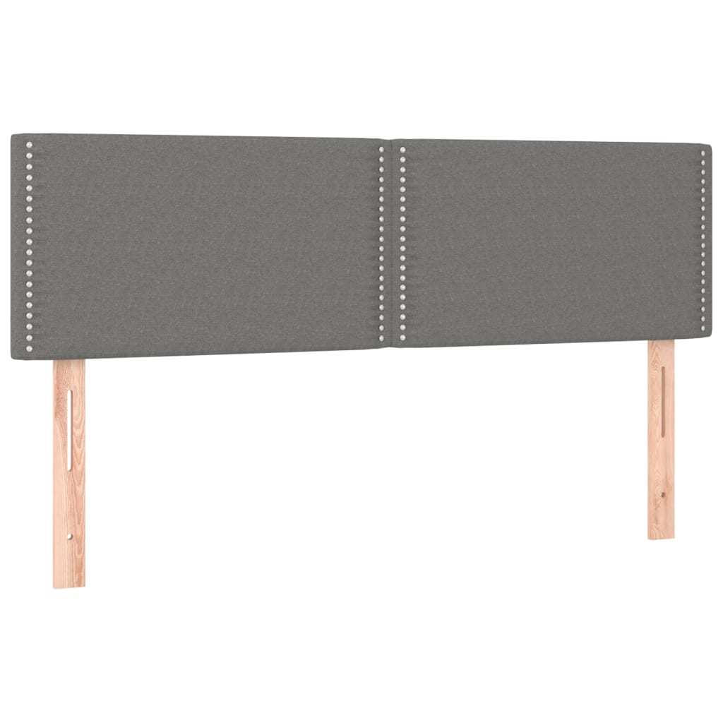 Krevet s oprugama i madracem tamnosivi 140x190 cm od tkanine