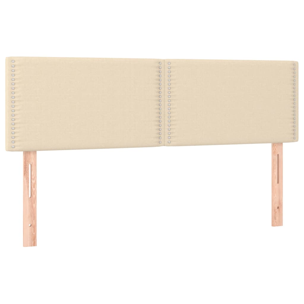 Krevet s oprugama i madracem krem 140 x 190 cm od tkanine