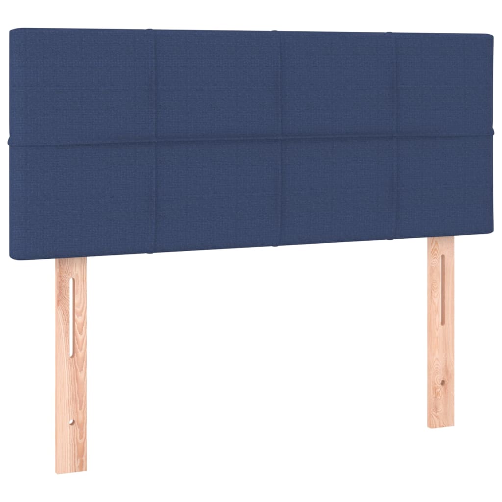 Krevet s oprugama i madracem plavi 90 x 200 cm od tkanine