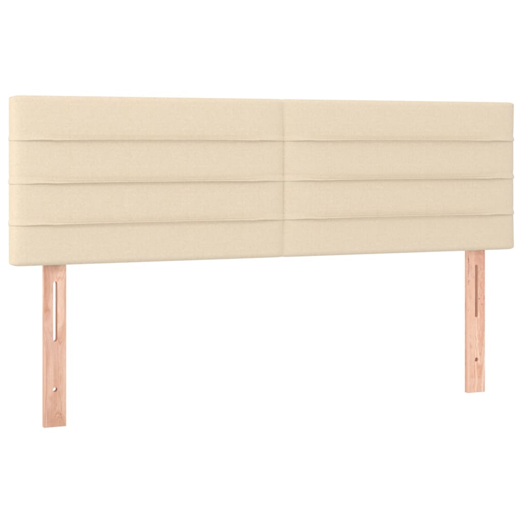 Krevet s oprugama i madracem krem 140 x 190 cm od tkanine