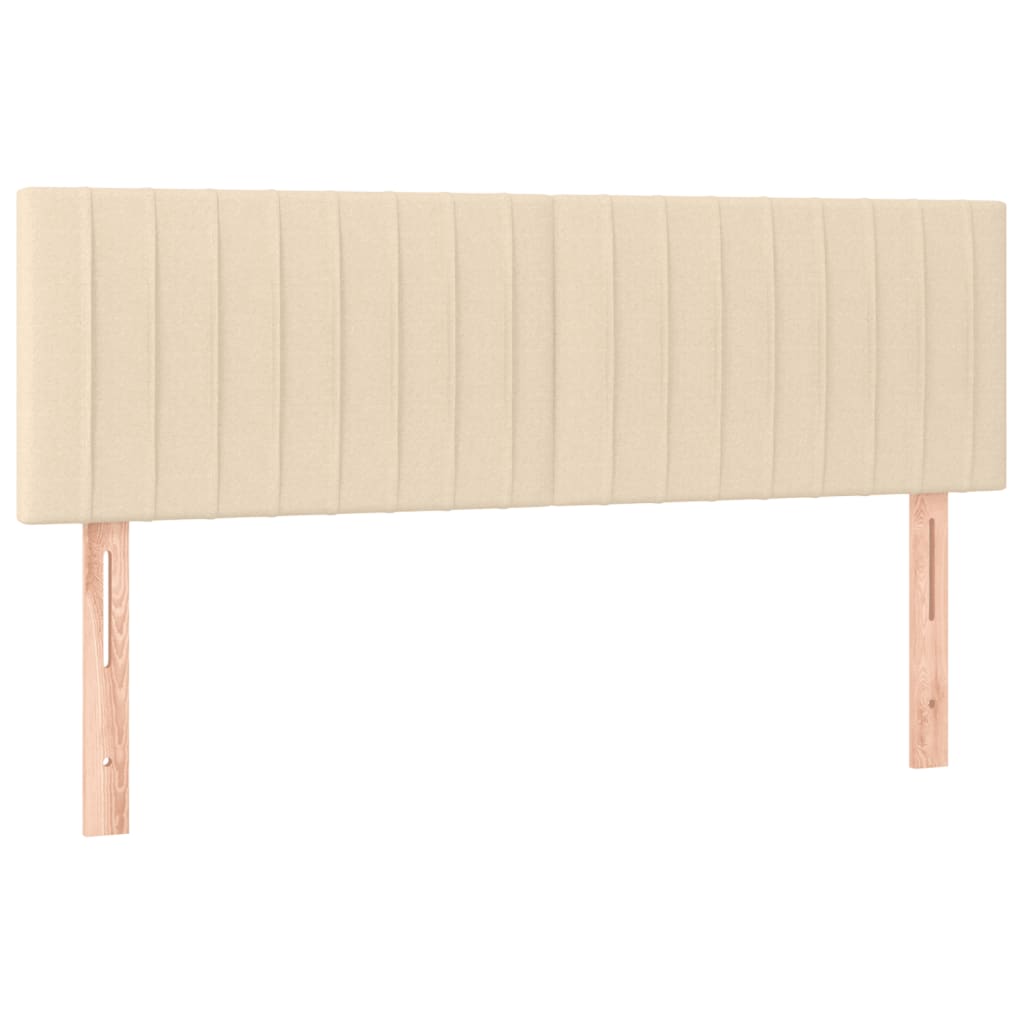 Krevet s oprugama i madracem krem 140x200 cm od tkanine