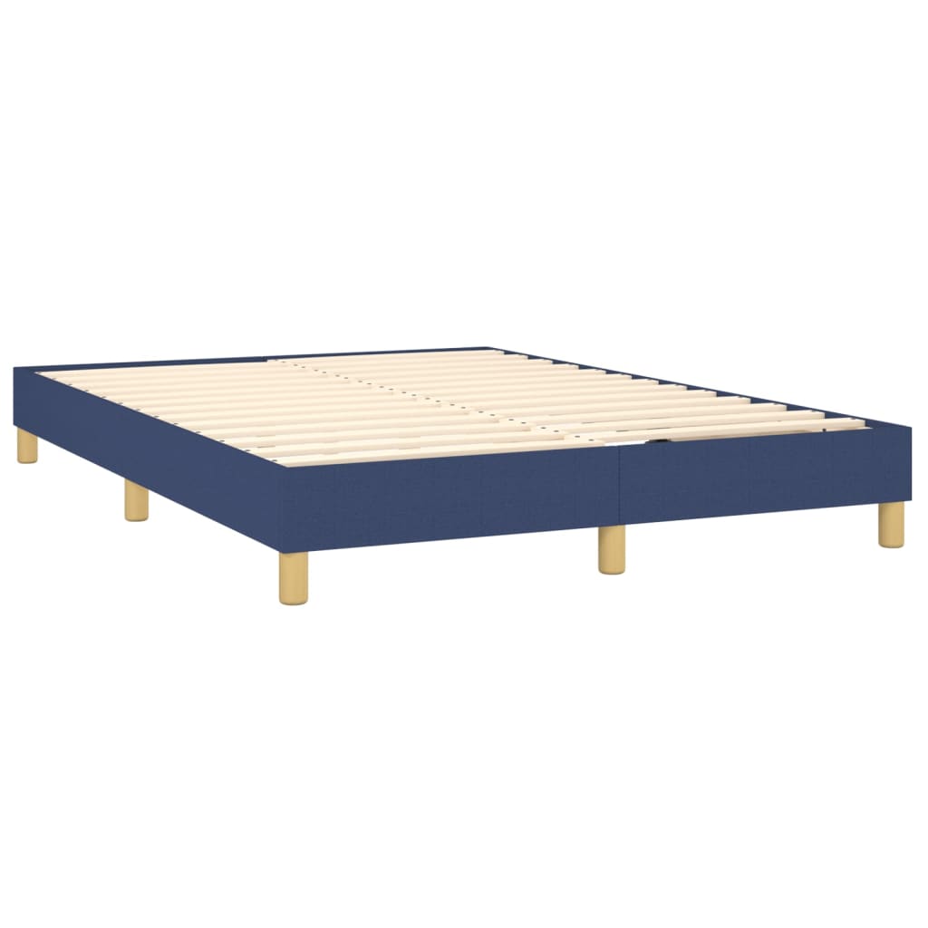 Krevet s oprugama i madracem plavi 140 x 190 cm od tkanine