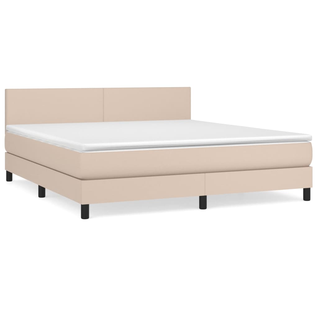 Krevet box spring s madracem cappuccino 180x200 cm umjetna koža