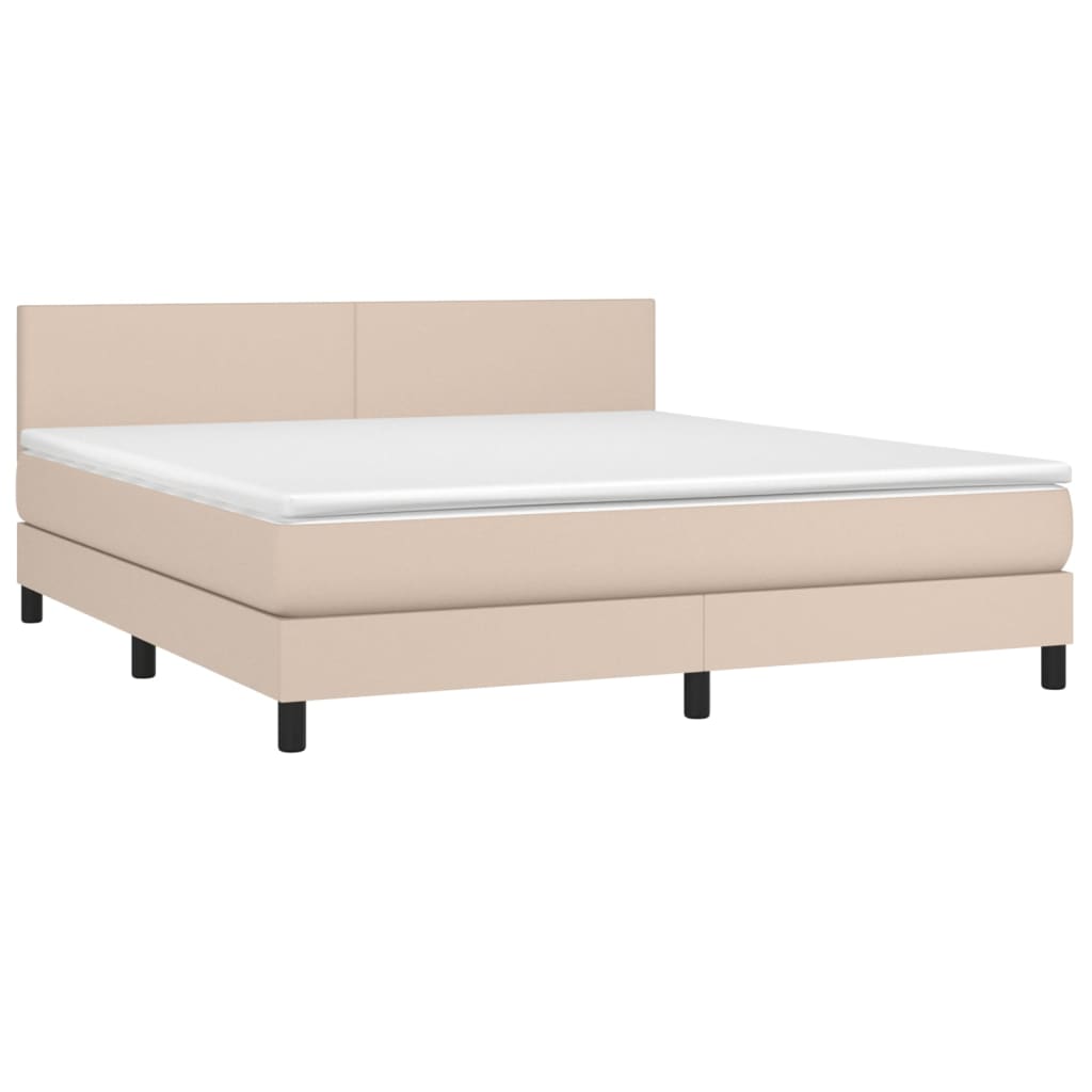 Krevet box spring s madracem cappuccino 180x200 cm umjetna koža