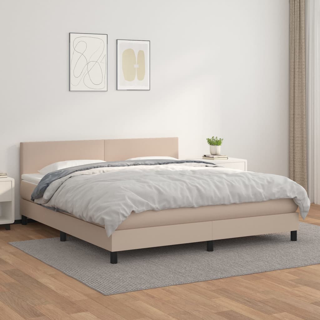 Krevet box spring s madracem cappuccino 180x200 cm umjetna koža