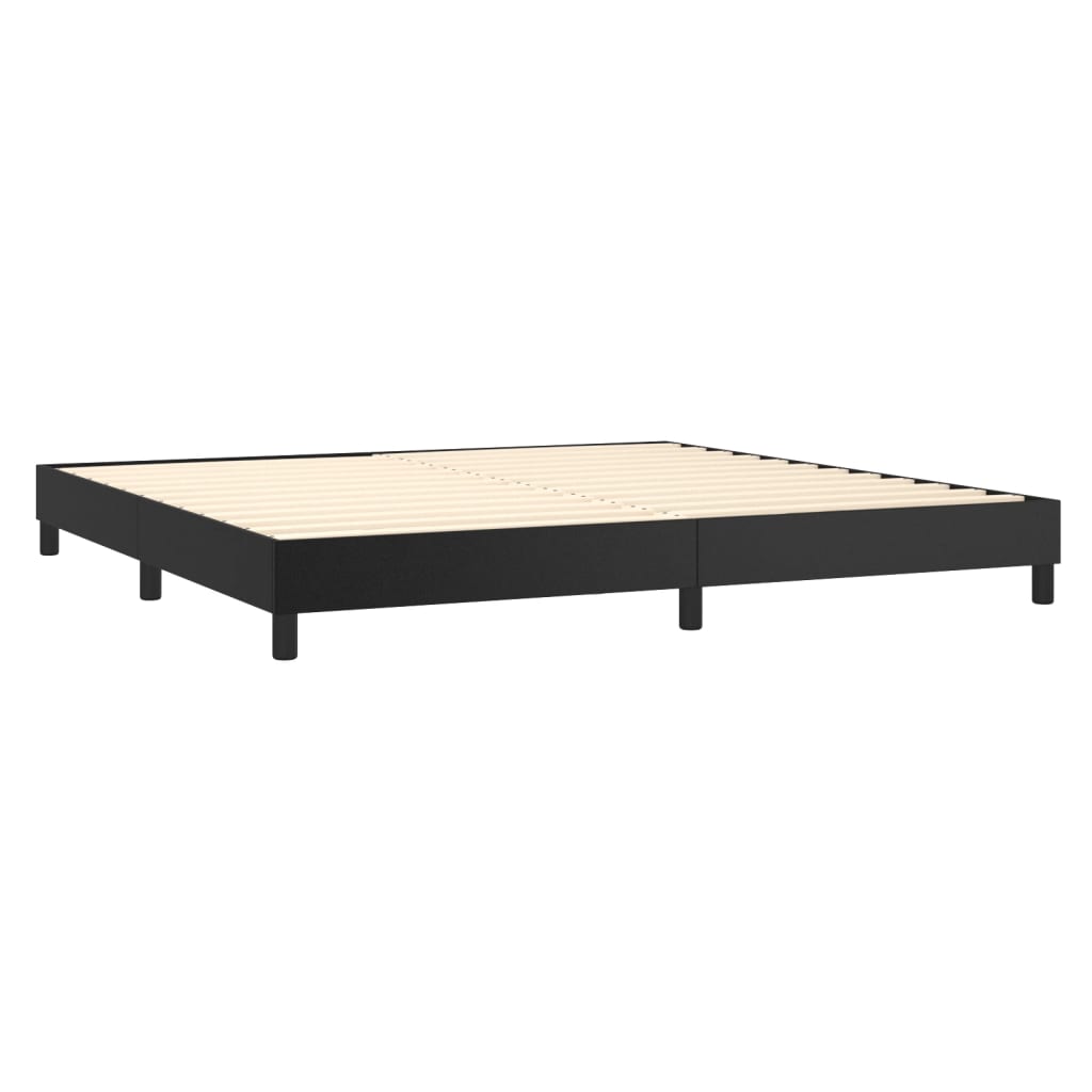 Krevet s oprugama i madracem crni 200x200 cm od umjetne kože