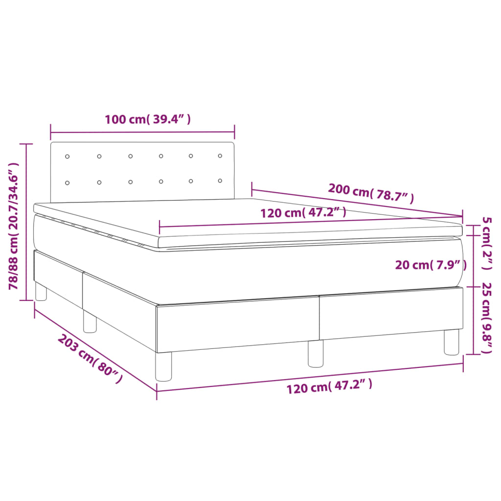 Krevet s oprugama i madracem bijeli 120x200 cm od umjetne kože