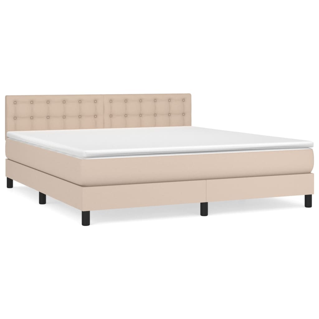 Krevet box spring s madracem cappuccino 180x200 cm umjetna koža
