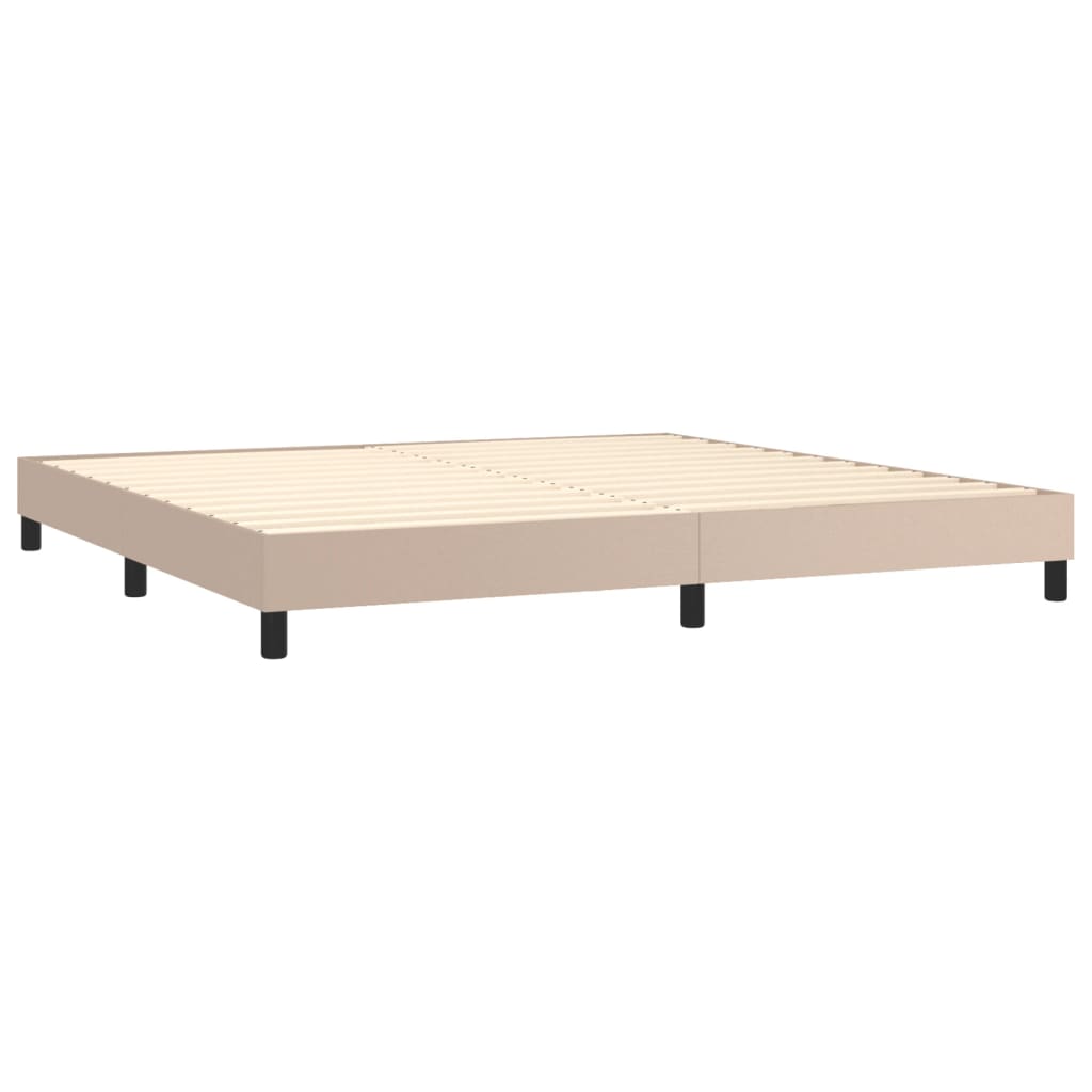 Krevet box spring s madracem cappuccino 200x200cm umjetna koža