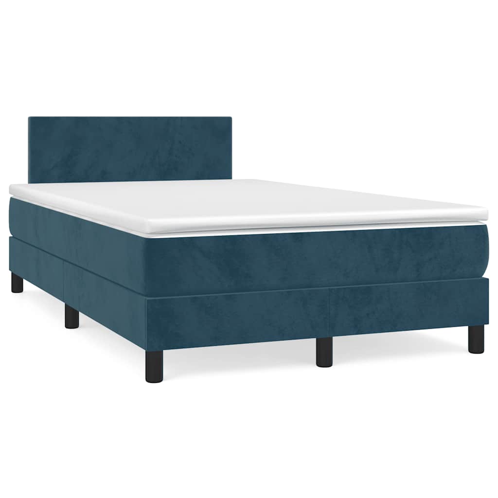 Box spring krevet s madracem tamnoplavi 120 x 200 cm baršunasti