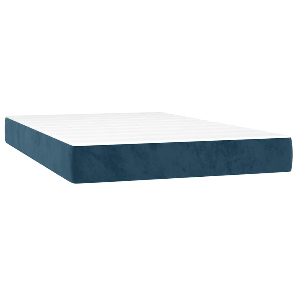 Box spring krevet s madracem tamnoplavi 120 x 200 cm baršunasti