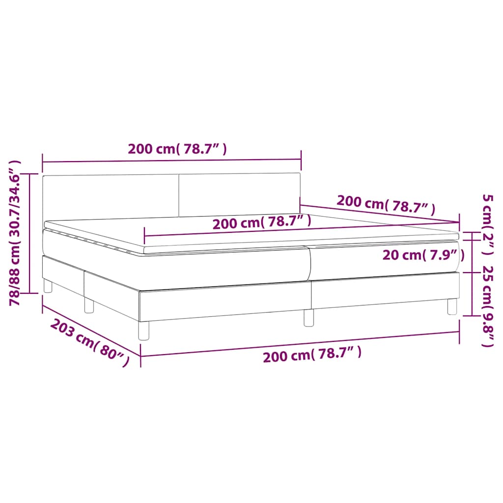 Krevet s oprugama i madracem tamnozeleni 200x200 cm baršunasti