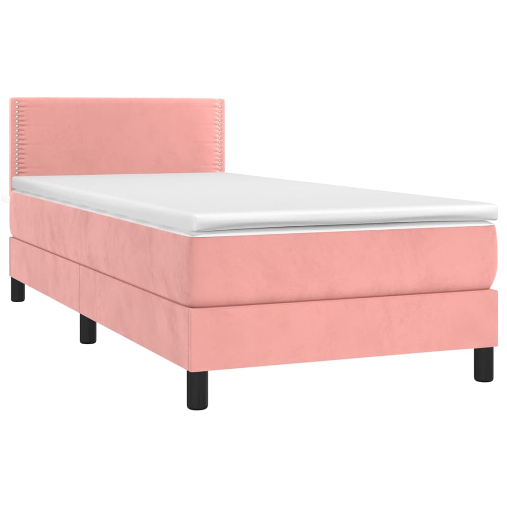 Box spring krevet s madracem ružičasti 100x200 cm baršunasti