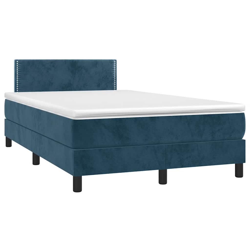 Box spring krevet s madracem tamnoplavi 120 x 200 cm baršunasti