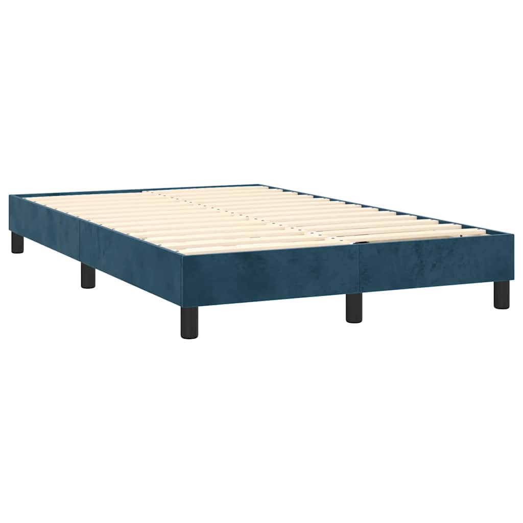Box spring krevet s madracem tamnoplavi 120 x 200 cm baršunasti