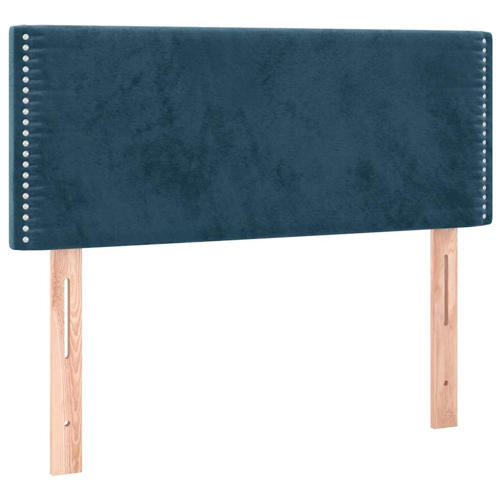 Box spring krevet s madracem tamnoplavi 120 x 200 cm baršunasti