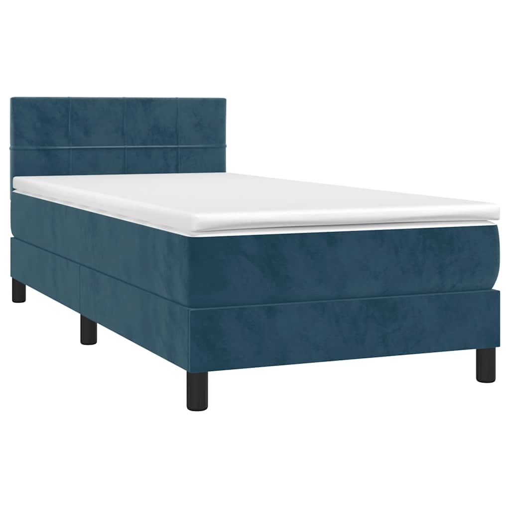Box spring krevet s madracem tamnoplavi 80 x 200 cm baršunasti