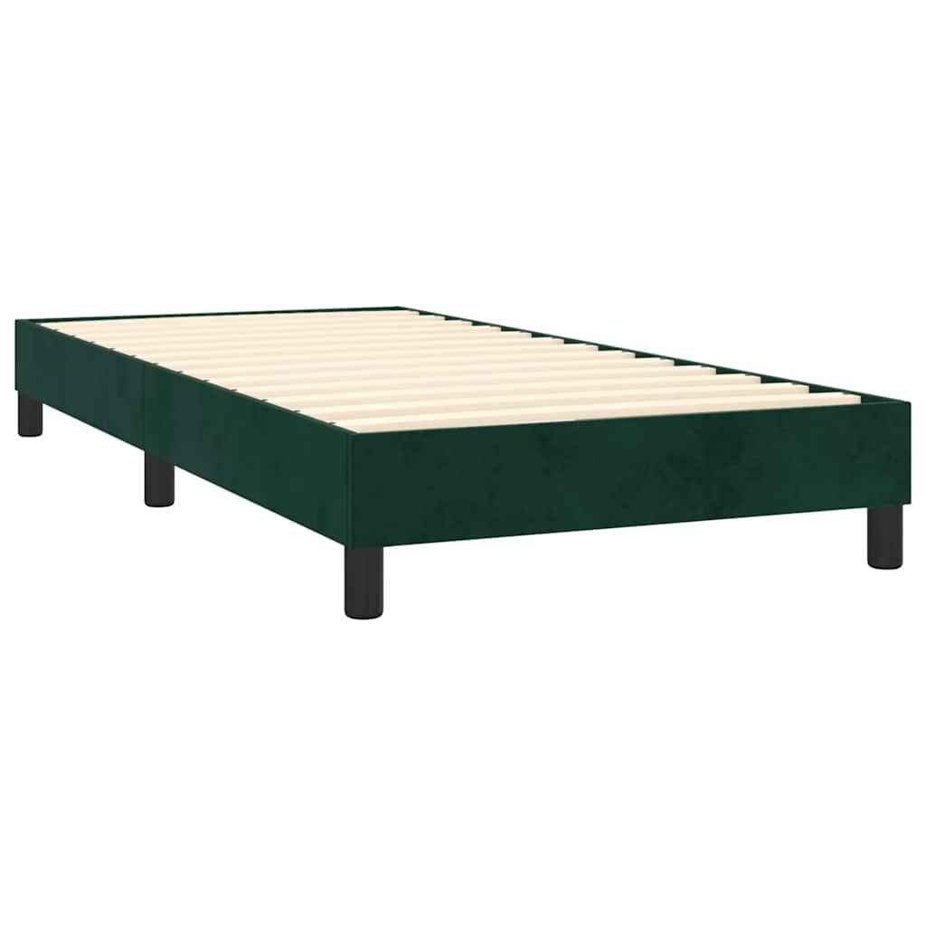 Box spring krevet s madracem tamnozeleni 80 x 200 cm baršunasti
