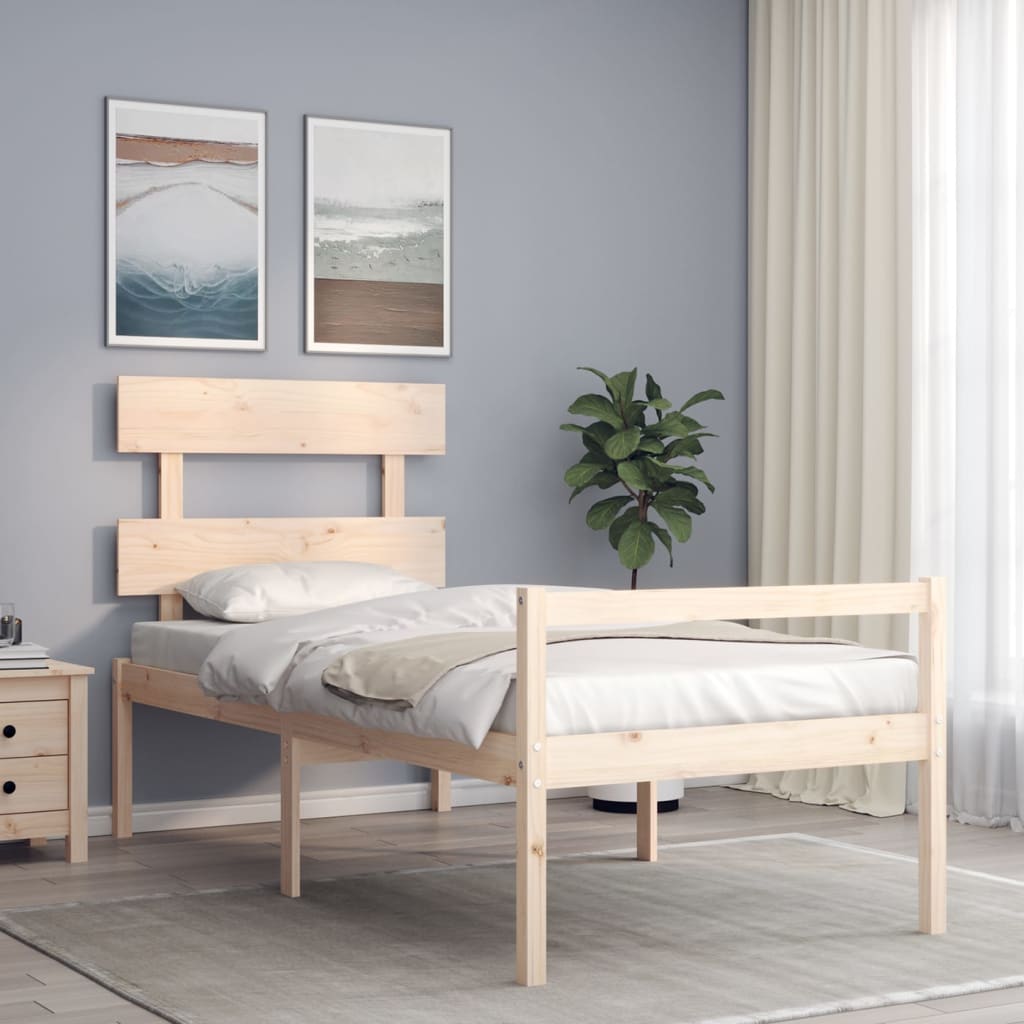 Krevet za starije s uzglavljem 90x200 cm od masivnog drva