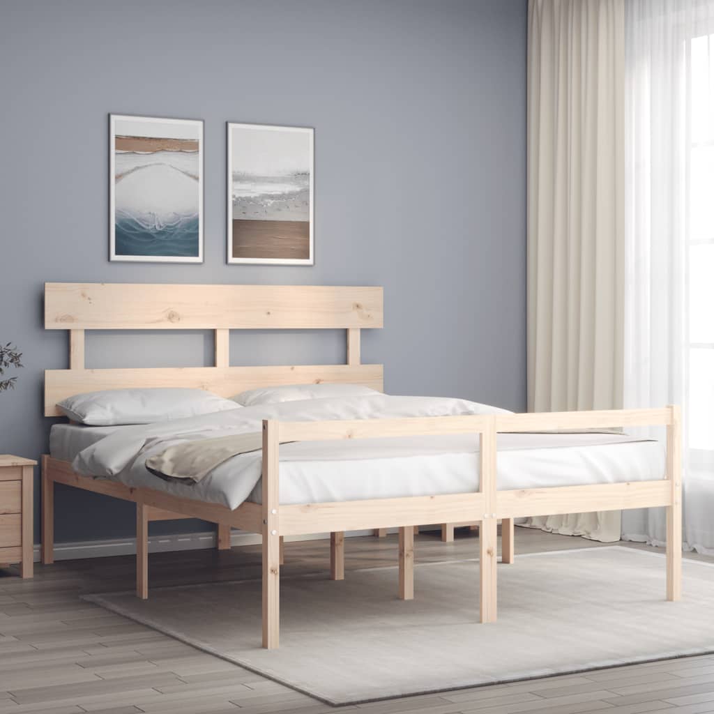 Krevet za starije s uzglavljem 160x200 cm od masivnog drva