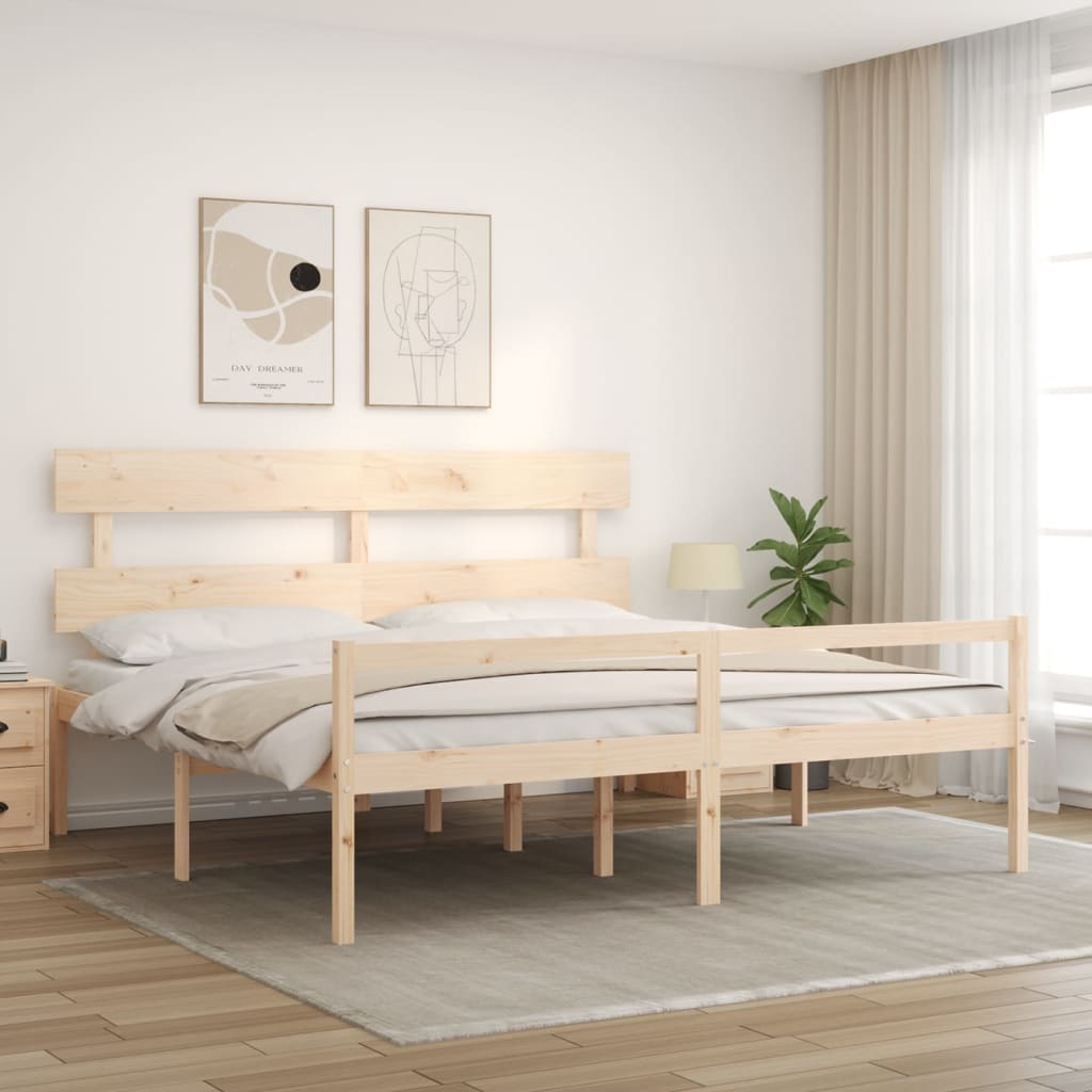 Krevet za starije s uzglavljem 200x200 cm od masivnog drva