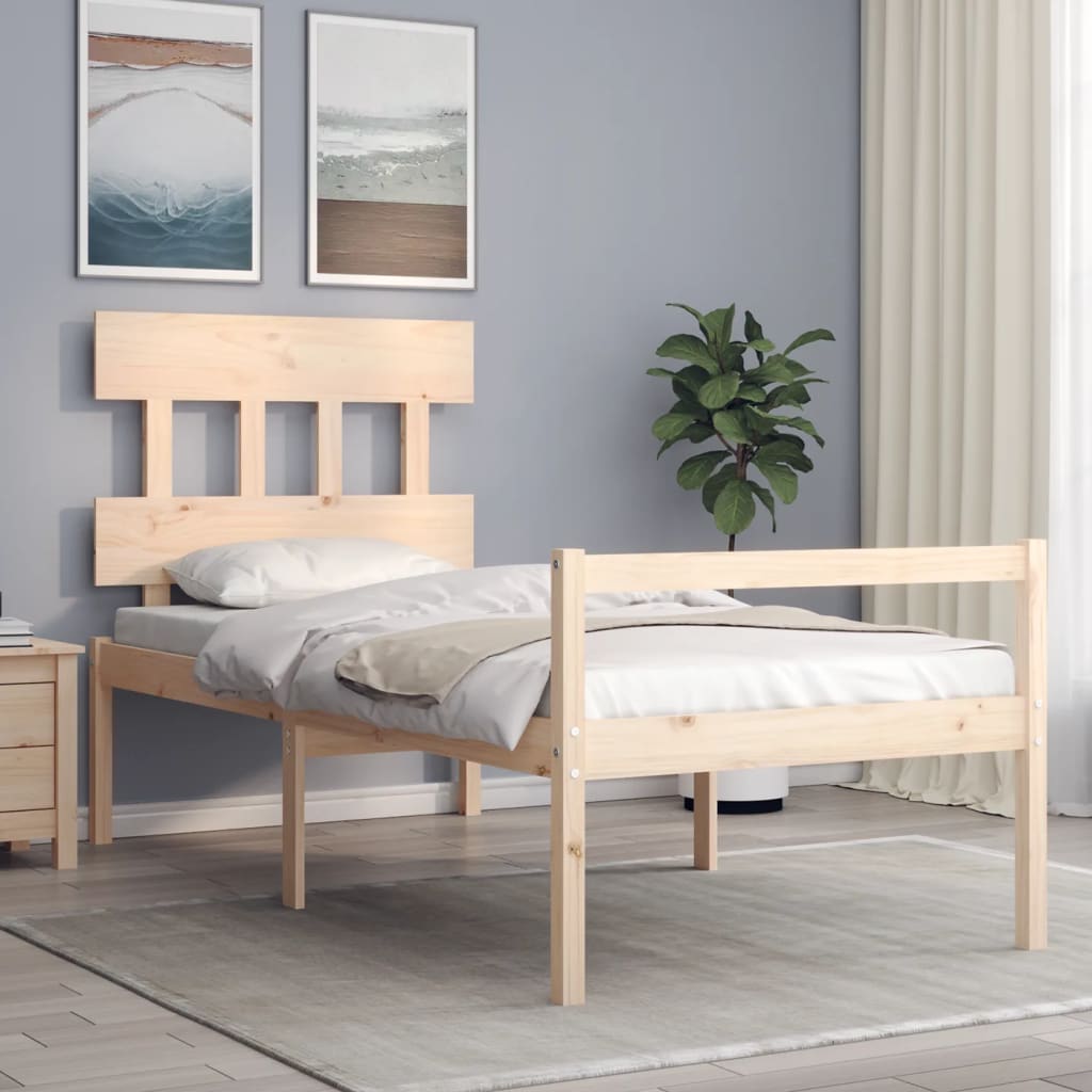 Krevet za starije s uzglavljem 90x200 cm od masivnog drva