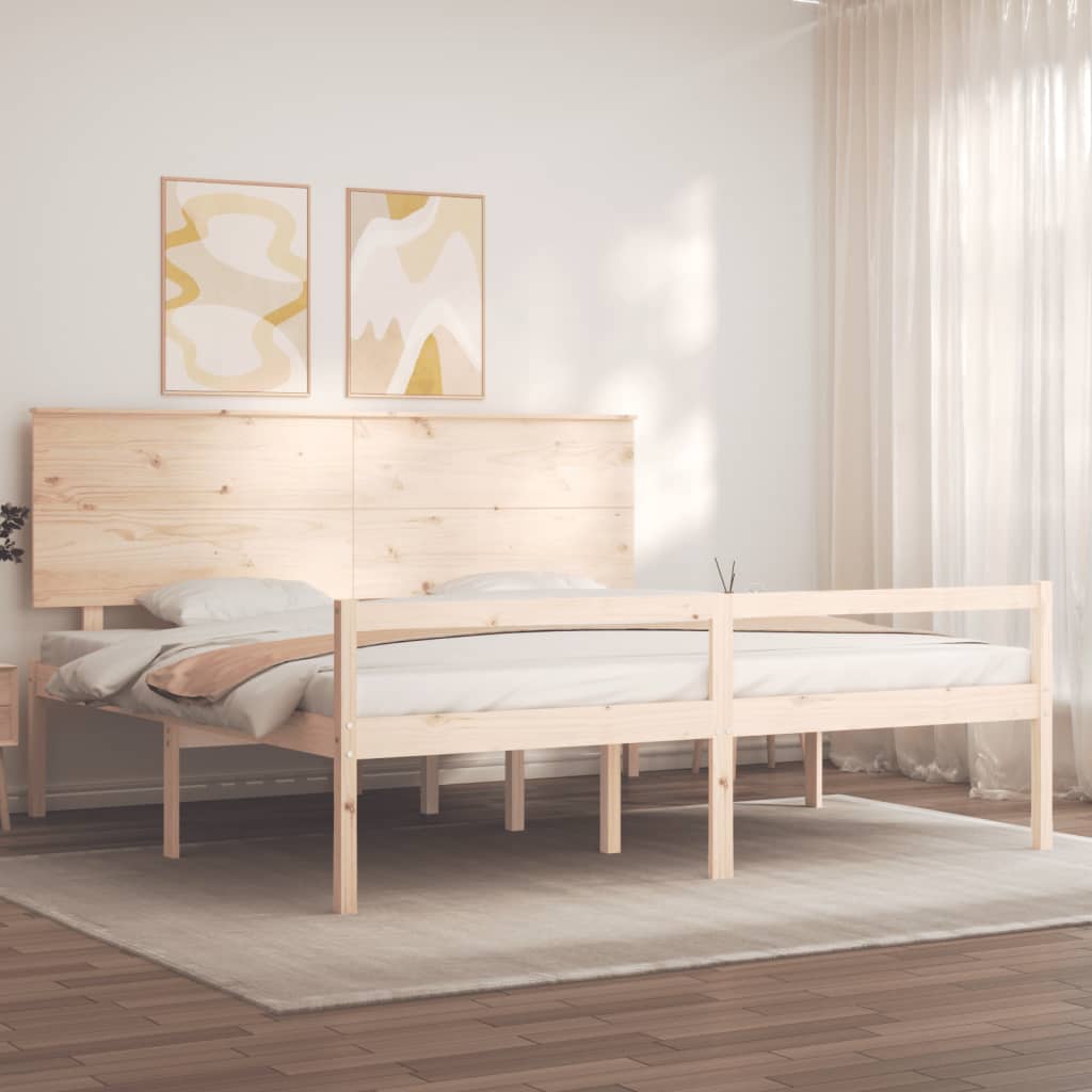 Krevet za starije s uzglavljem 200x200 cm od masivnog drva