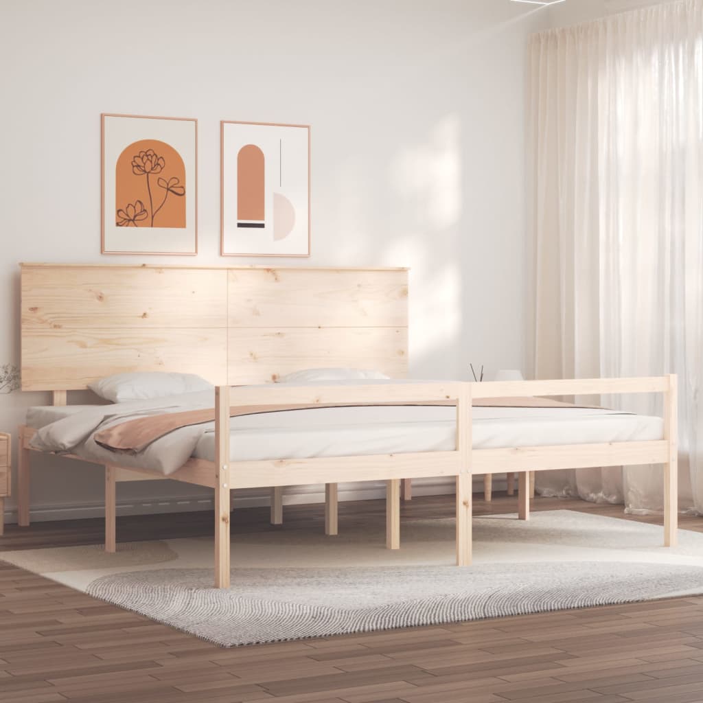 Krevet za starije s uzglavljem 200x200 cm od masivnog drva