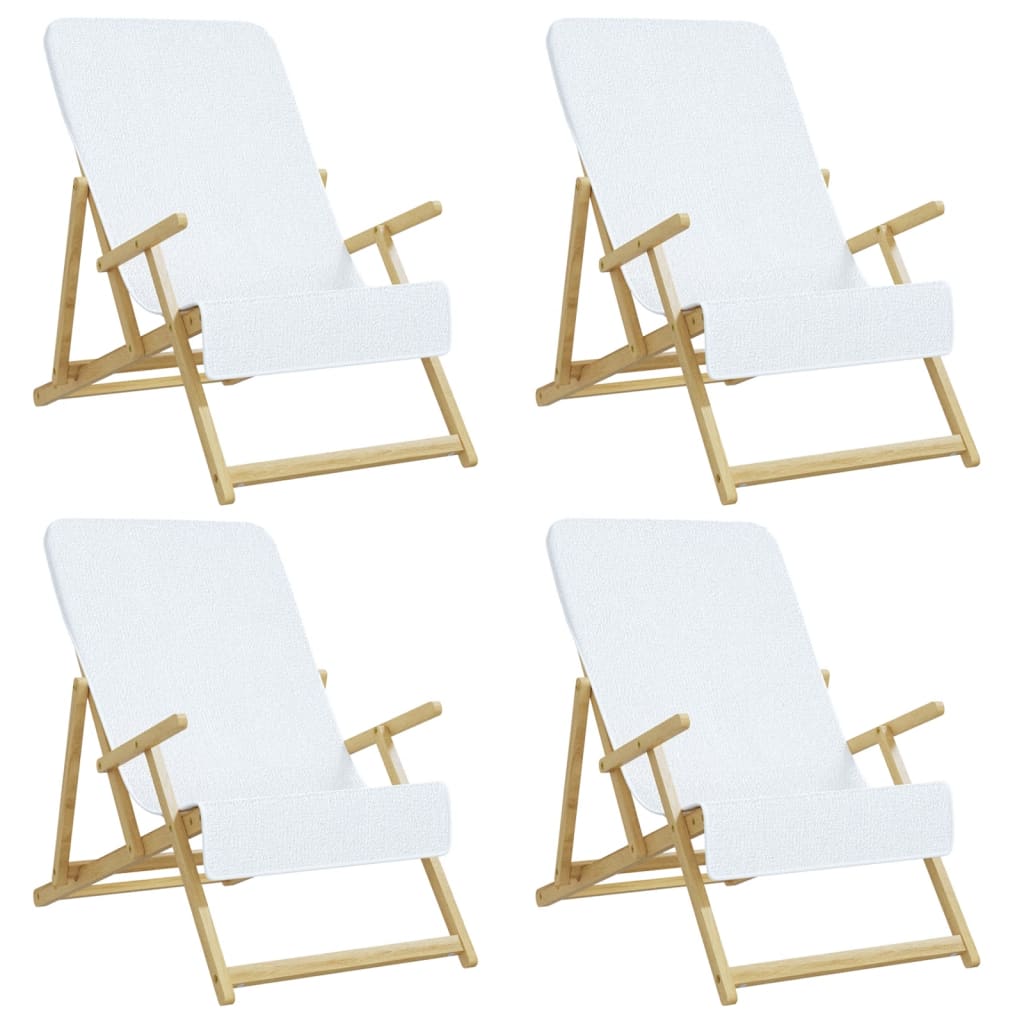 Ručnici za plažu 4 kom bijeli 60 x 135 cm od tkanine 400 GSM