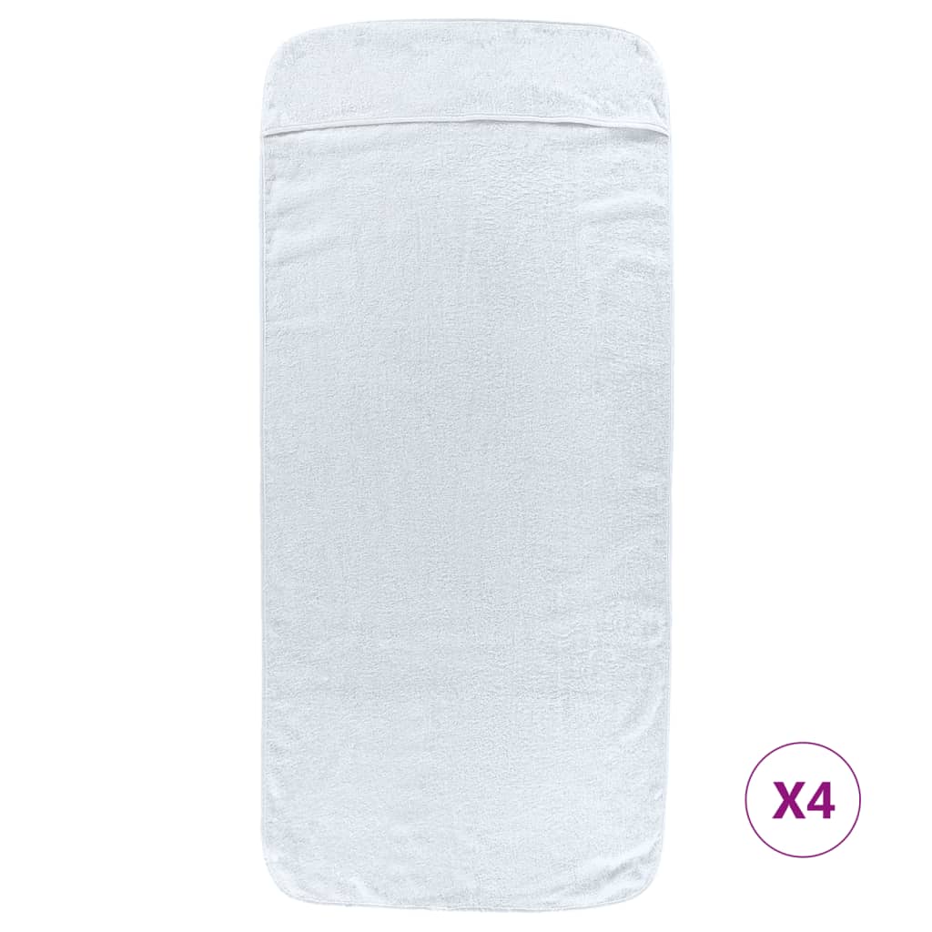Ručnici za plažu 4 kom bijeli 60 x 135 cm od tkanine 400 GSM