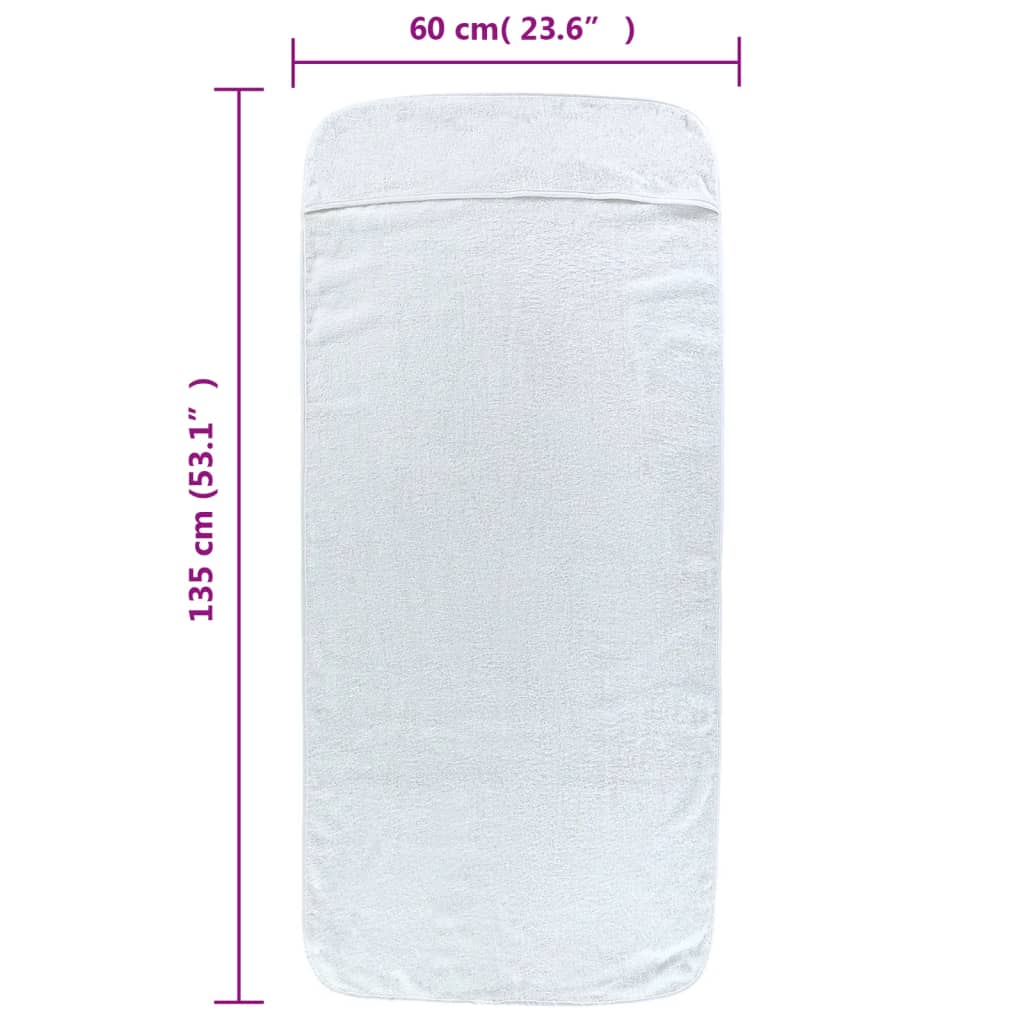 Ručnici za plažu 4 kom bijeli 60 x 135 cm od tkanine 400 GSM