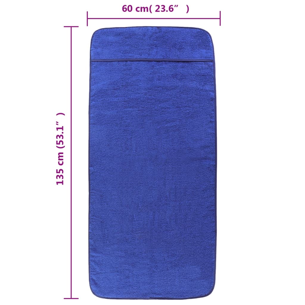 Ručnici za plažu 4 kom plavi 60 x 135 cm od tkanine 400 GSM