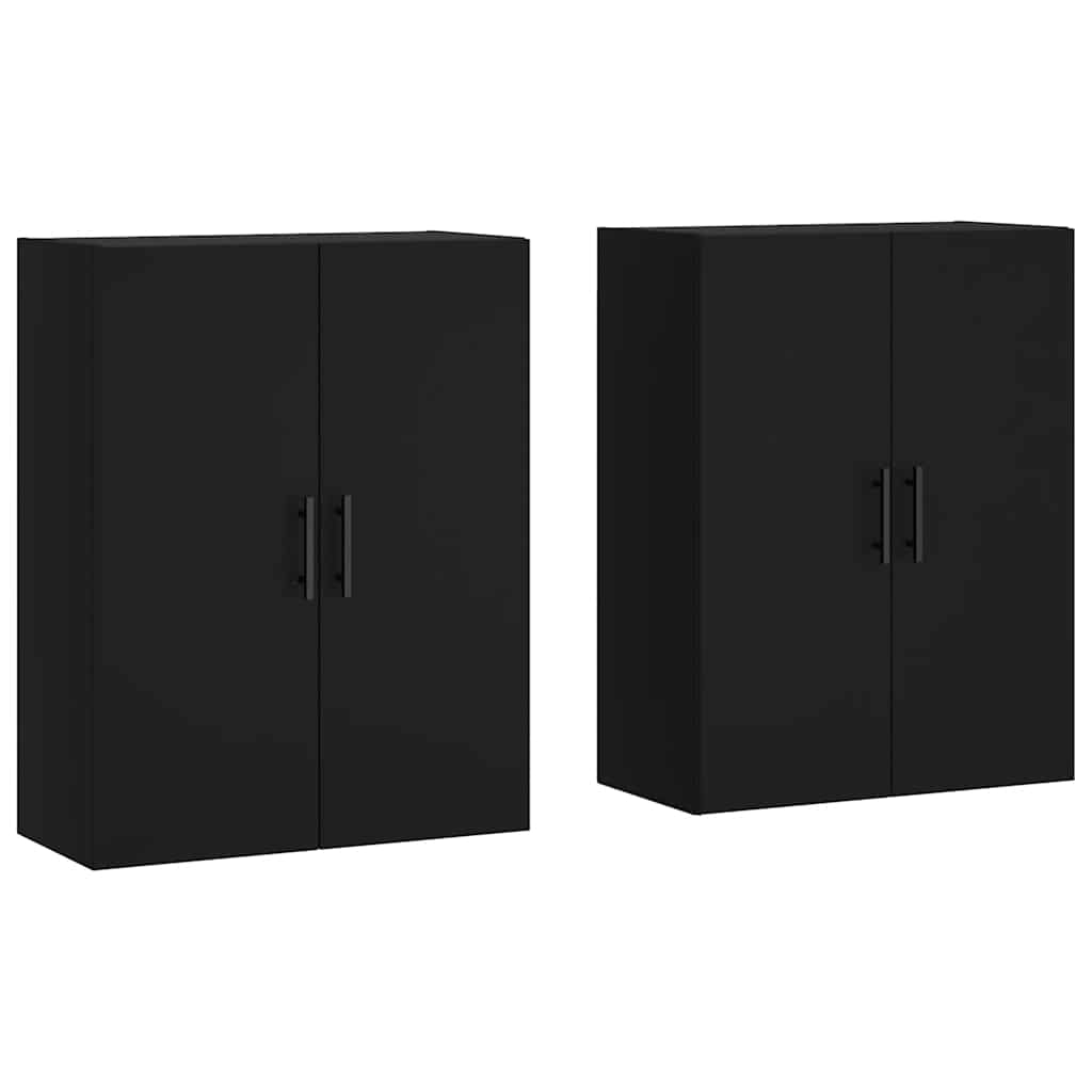 Zidni ormarići 2 kom crni 69,5 x 34 x 90 cm