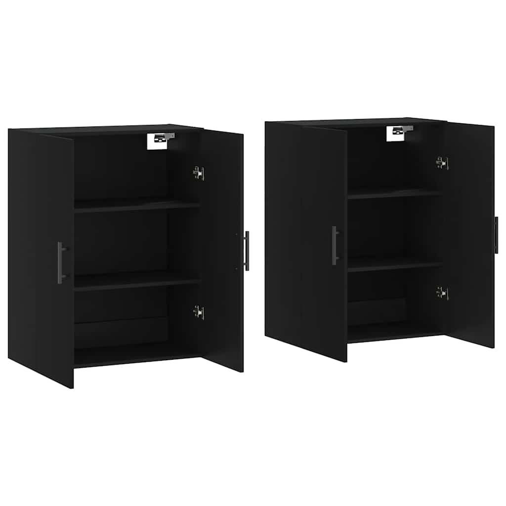 Zidni ormarići 2 kom crni 69,5 x 34 x 90 cm