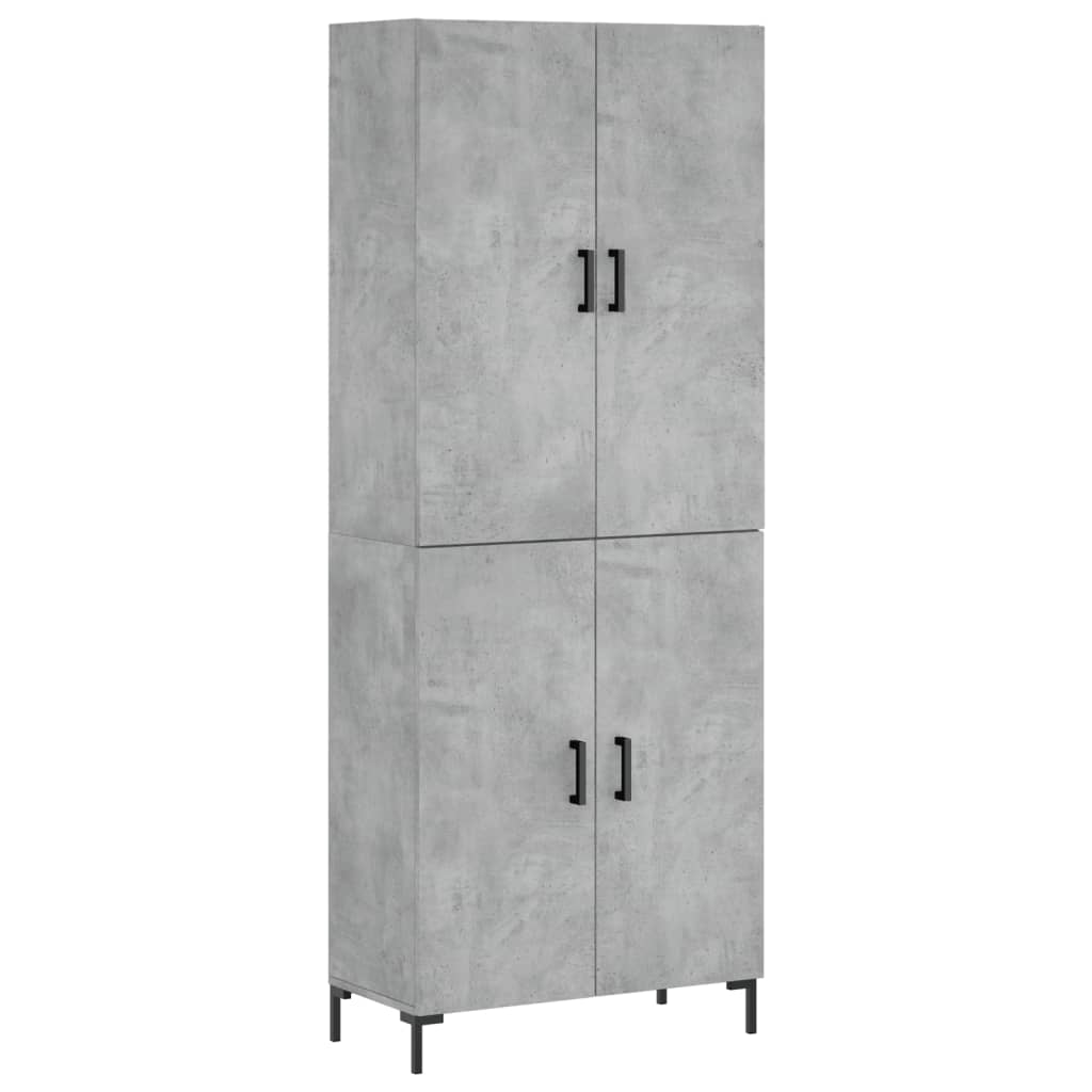 Visoka komoda siva betona 69,5x34x180 cm od konstruiranog drva