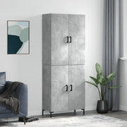 Visoka komoda siva betona 69,5x34x180 cm od konstruiranog drva
