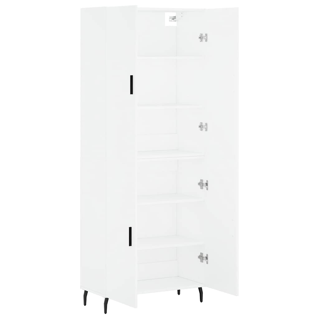 Visoka komoda bijela 69,5x34x180 cm konstruirano drvo