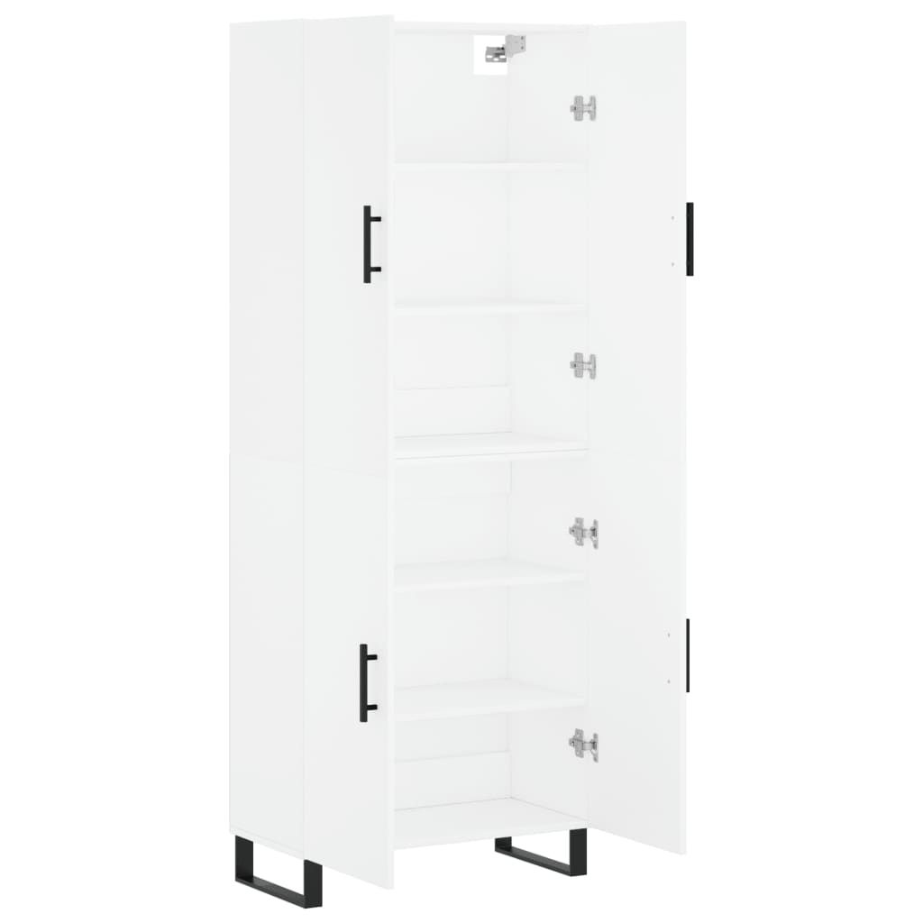 Visoka komoda bijela 69,5x34x180 cm konstruirano drvo