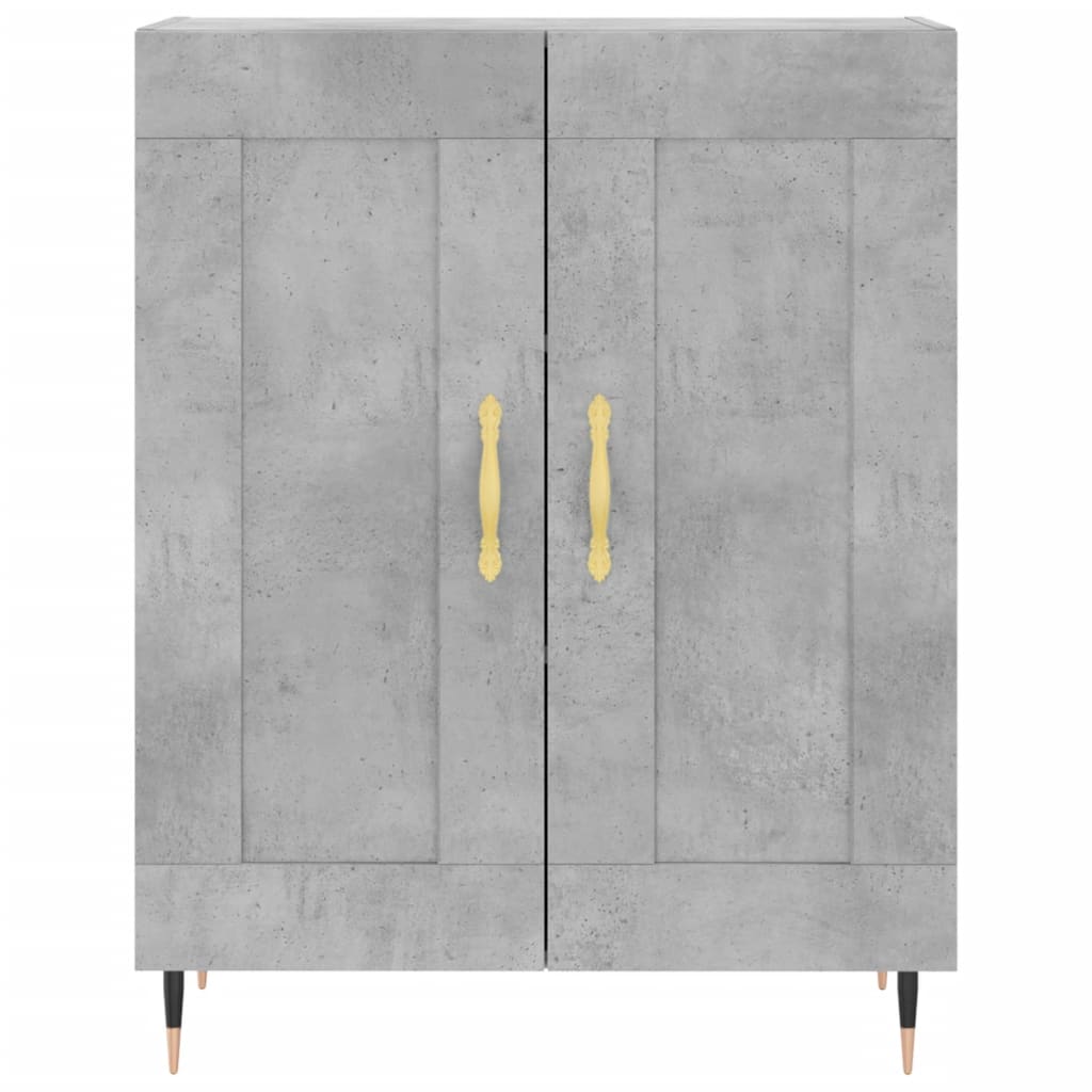 Visoka komoda siva betona 69,5x34x180 cm od konstruiranog drva