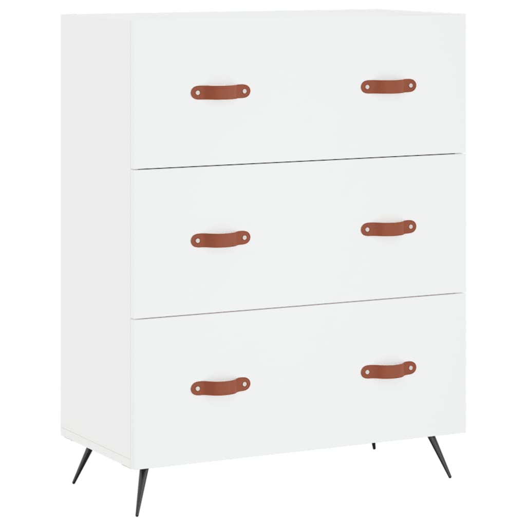 Visoka komoda bijela 69,5x34x180 cm konstruirano drvo