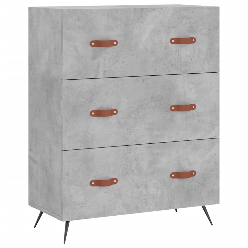 Visoka komoda siva betona 69,5x34x180 cm od konstruiranog drva