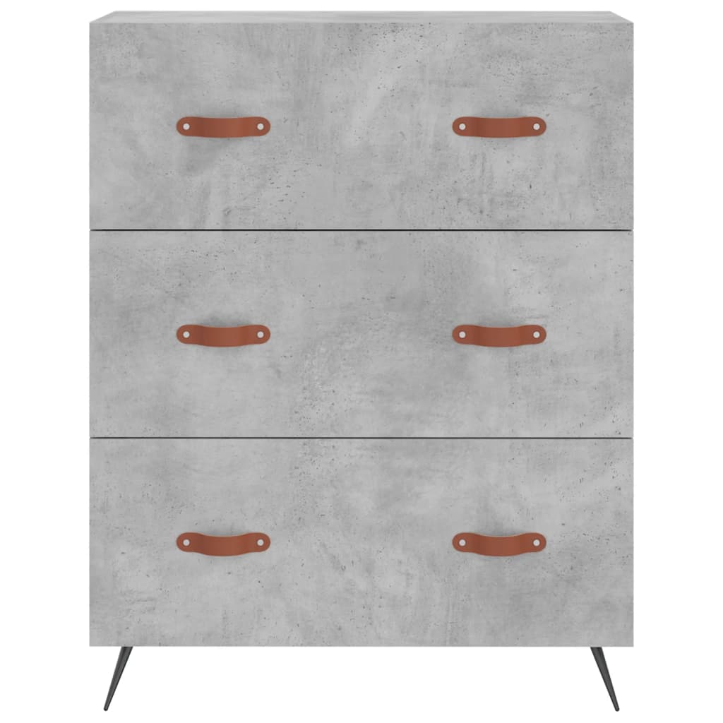 Visoka komoda siva betona 69,5x34x180 cm od konstruiranog drva