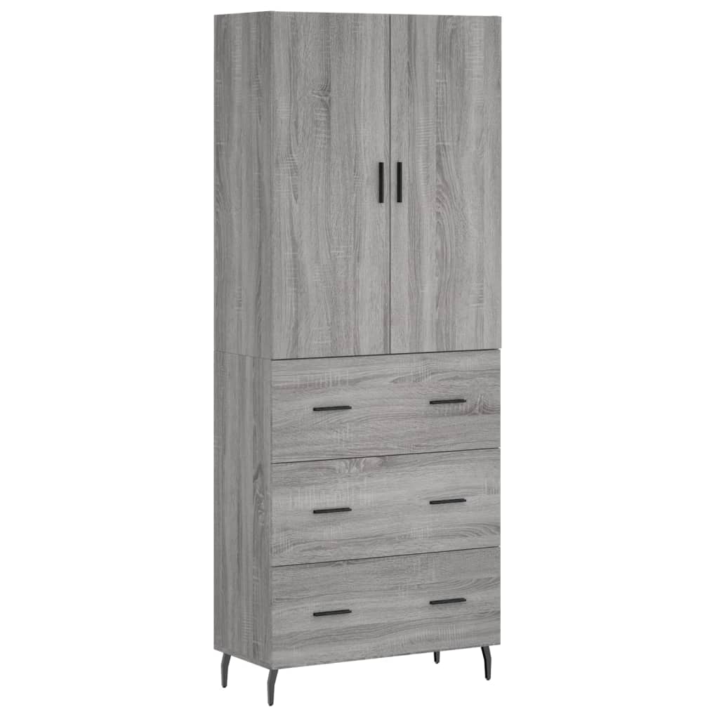 Visoka komoda siva sonome 69,5x34x180 cm od konstruiranog drva