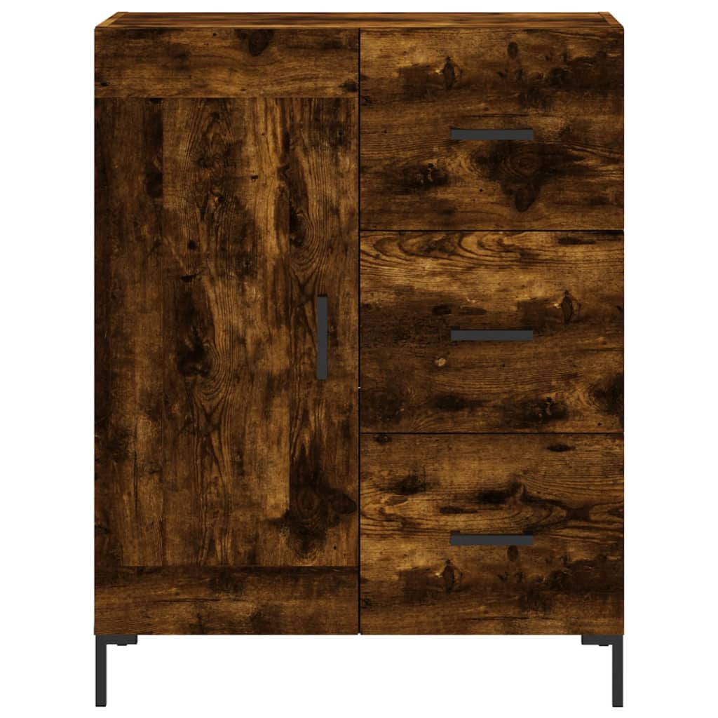 Visoka komoda dimljeni hrast 69,5x34x180 cm konstruiranog drva