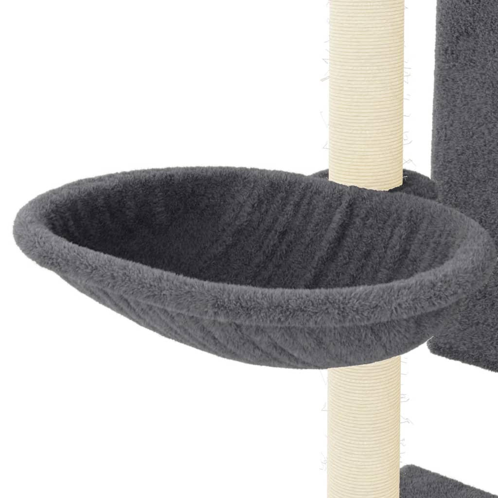Penjalica za mačke sa stupovima za grebanje tamnosiva 130,5 cm