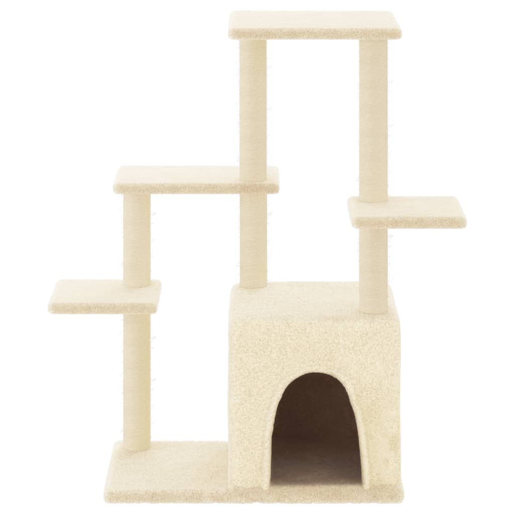 Penjalica za mačke sa stupovima za grebanje krem 97,5 cm