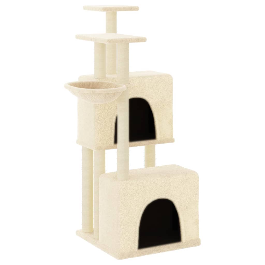 Penjalica za mačke sa stupovima za grebanje krem 122 cm