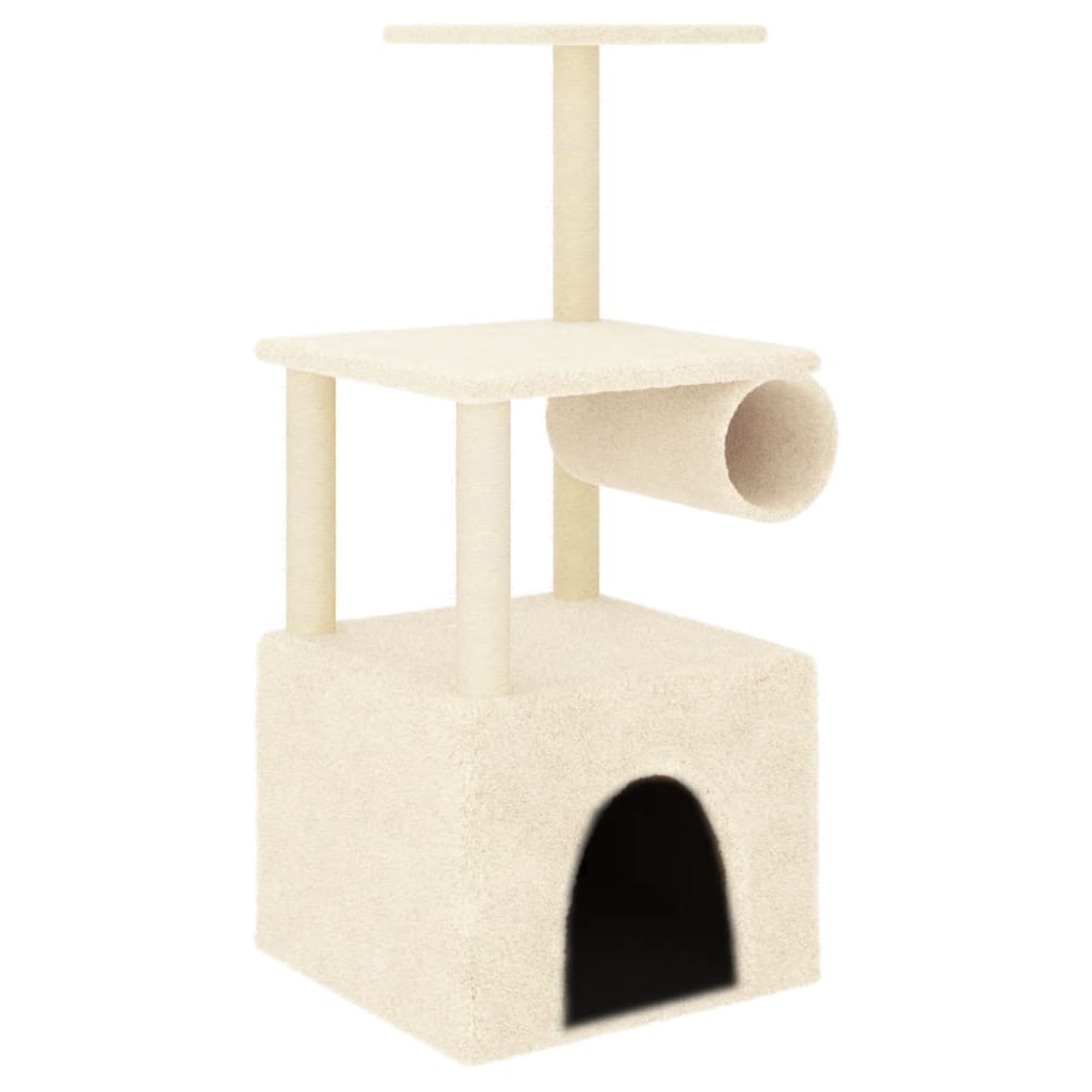 Penjalica za mačke sa stupovima za grebanje krem 109,5 cm